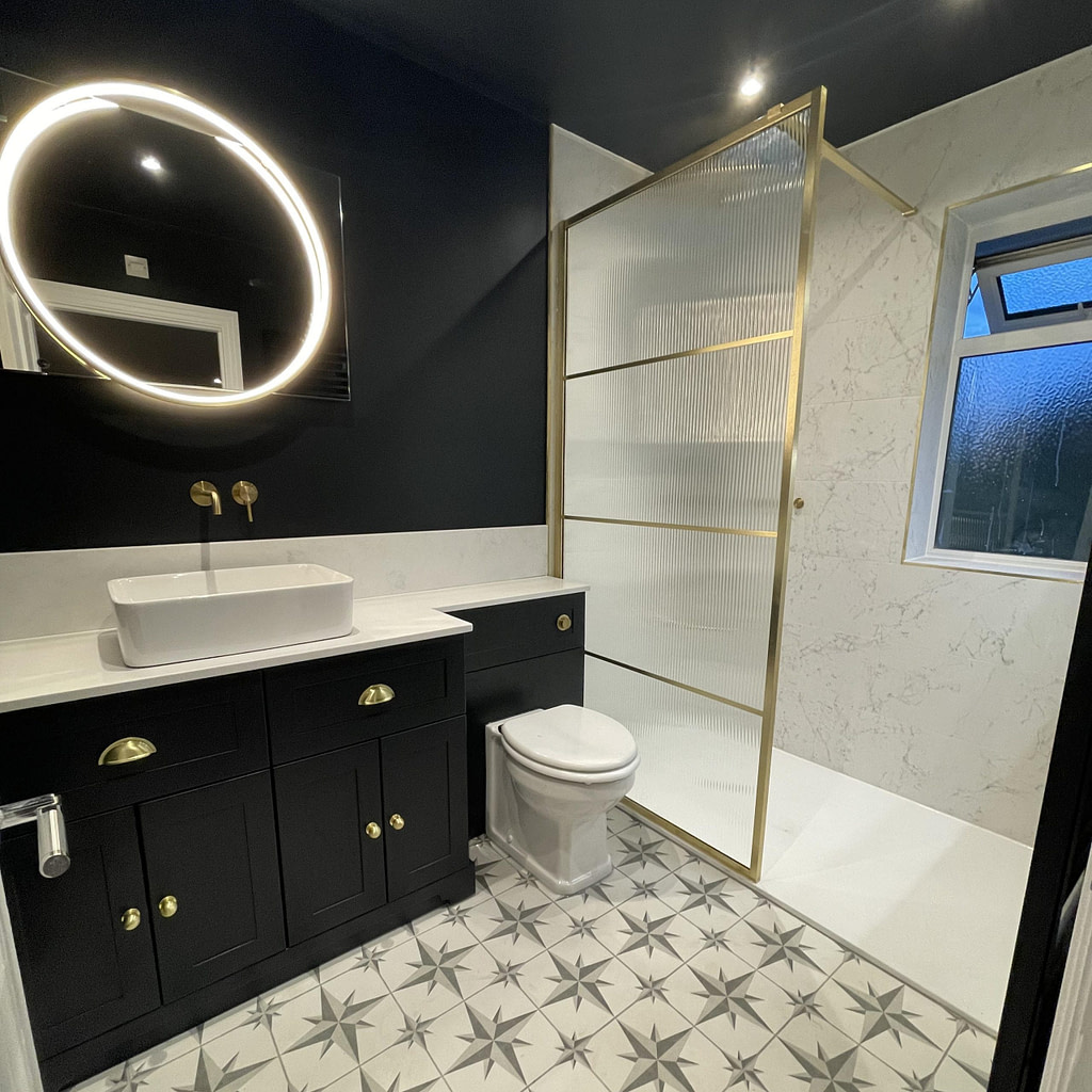 Stuart Bespoke Reeded Glass Shower Screen IA Design Interior Solutions