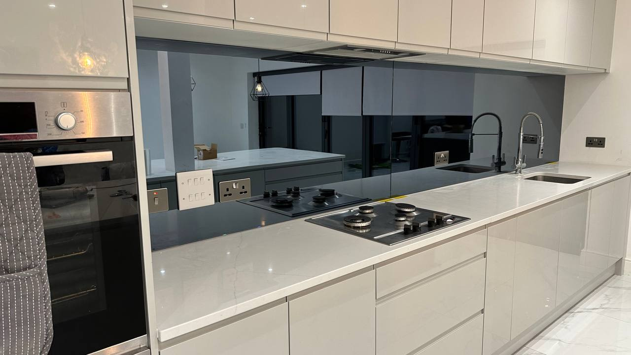 Bespoke glass kitchen splashback